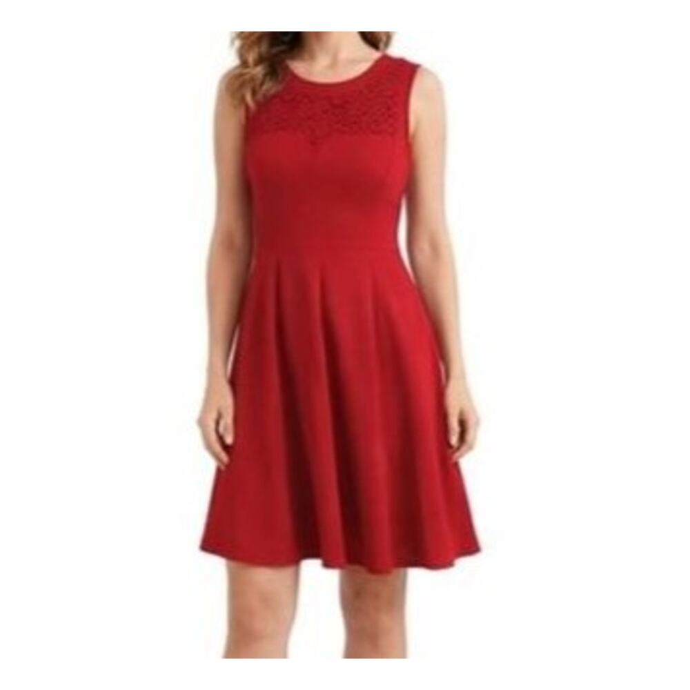 Speechless Dress Womens Size M Red Sleeveless Lace Cocktail Fit and Flare NWT